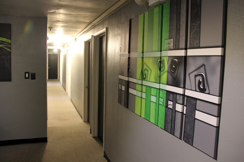 Renovated hallway at Woods Office Suites near Dayton Ohio